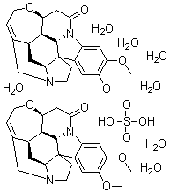 structure of CAS# 60583-39-3, Brucine Sulfate Heptahydrate;Brucine Sulfate Heptahydrate;Strychnidin-10-One, 2,3-Dimethoxy-, Sulfate (1:1), Heptahydrate