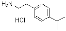 structure of CAS# 61035-87-8, 4-(1-Methylethyl)-Benzeneethanamine Hydrochloride (1:1);2-(4-Isopropylphenyl)Ethanamine Chloride;2-P-Cumenylethylamine Chloride;Nsc26221