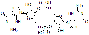 structure of CAS# 61093-23-0, Bis(3',5')-Cyclic Diguanylic Acid;Bis(3',5')-Cyclic Diguanylic Acid;Cyclic Diguanylic Acid;Cyclic-Bis(3',5')Diguanylic Acid