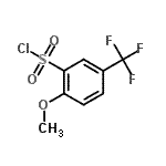structure of CAS# 612541-12-5, 2-Methoxy-5-(trifluoromethyl)benzenesulfonyl chloride;2-Methoxy-5-(trifluormethyl)benzolsulfonylchlorid;2-Methoxy-5-(trifluoromethyl)benzenesulfonyl chloride;Benzenesulfonyl chloride, 2-methoxy-5-(trifluoromethyl)-
