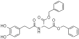 structure of CAS# 615264-62-5, Dibenzyl N-[3-(3,4-dihydroxyphenyl)propanoyl]-L-aspartate;