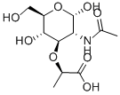 结构式 CAS# 61633-75-8, 2-乙酰氨基-2-脱氧-3-O-[D-1'-羧基乙基]-D-吡喃葡萄糖