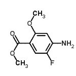 structure of CAS# 617246-14-7, Methyl 4-amino-5-fluoro-2-methoxybenzoate;methyl 4-amino-5-fluoro-2-methoxybenzoate