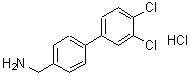 structure of CAS# 618910-51-3, 1-(3',4'-Dichloro-4-biphenylyl)methanamine hydrochloride (1:1);[1924-77-2];[4-(3,4-Dichlorophenyl)Phenyl]Methylamine Hydrochloride;4-(3,4-DICHLOROPHENYL)BENZYLAMINE HCL