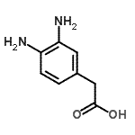 structure of CAS# 621-43-2, (3,4-Diaminophenyl)Acetic Acid