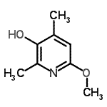structure of CAS# 627098-09-3, 6-Methoxy-2,4-dimethyl-3-pyridinol;3-PYRIDINOL, 6-METHOXY-2,4-DIMETHYL- (9CI);6-methoxy-2,4-dimethylpyridin-3-ol