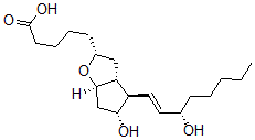 结构式 CAS# 62777-90-6, (6R,9alpha,11alpha,13E,15S)-6,9-环氧-11,15-二羟基-前列腺-13-烯-1-酸