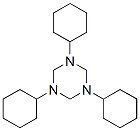 structure of CAS# 6281-14-7, Hexahydro-1,3,5-Tricyclohexyl-S-Triazine;S-Triazine, 1,3,5-Tricyclohexylhexahydro-;Inchi=1/C21h39n3/C1-4-10-19(11-5-1)22-16-23(20-12-6-2-7-13-20)18-24(17-22)21-14-8-3-9-15-21/H19-21H,1-18H;Ai3-24643