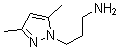 structure of CAS# 62821-89-0, 3,5-Dimethyl-1H-Pyrazole-1-Propanamine