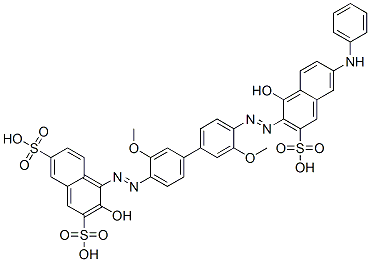 CAS#: 63216-84-2， 3-Hydroxy-4-[[4'-[[1-Hydroxy-6-(Phenylamino)-3-Sulpho-2-Naphthyl]Azo]-3,3'-Dimethoxy[1,1'-Biphenyl]-4-Yl]Azo]Naphthalene-2,7-Disulphonic Acid