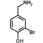 structure of CAS# 63491-88-3, 4-(Aminomethyl)-2-Bromophenol;3-Bromo-4-hydroxybenzylamine;4-(aminomethyl)-2-bromophenol