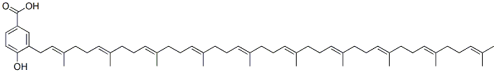 CAS#: 636-57-7， 3-[(2E,6E,10E,14E,18E,22E,26E,30E,34E)-3,7,11,15,19,23,27,31,35,39-Decamethyltetraconta-2,6,10,14,18,22,26,30,34,38-Decaenyl]-4-Hydroxy-Benzoic Acid