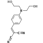 structure of CAS# 63619-34-1, {4-[Bis(2-Hydroxyethyl)Amino]Benzylidene}Malononitrile;2-({4-[bi<wbr>s(2-hydro<wbr>xyethyl)a<wbr>mino]phen<wbr>yl}methyl<wbr>idene)pro<wbr>panedinit<wbr>rile;4- -N-BIS(HYDROXYETHYL&;4-(2,2-Dicyanovinyl)-N-bis(hydroxyethyl)aniline