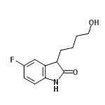 结构式 CAS# 637341-60-7, 5-氟-3-(4-羟基丁基)-1,3-二氢-2H-吲哚-2-酮