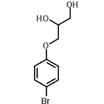 structure of CAS# 63834-59-3, 3-(4-Bromophenoxy)-1,2-Propanediol;1,2-Propanediol, 3-(p-bromophenoxy)-;3-(p-Bromophenoxy)-1,2-propanediol;4-06-00-01049 (Beilstein Handbook Reference)