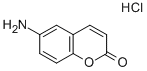 structure of CAS# 63989-79-7, 6-Aminocoumarin Hydrochloride;(2-Oxochromen-6-Yl)Ammonium Chloride;(2-Oxo-6-Chromenyl)Ammonium Chloride;(2-Ketochromen-6-Yl)Ammonium Chloride