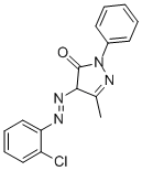 structure of CAS# 6407-74-5, 4-[(2-Chlorophenyl)Azo]-2,4-Dihydro-5-Methyl-2-Phenyl-3H-Pyrazol-3-One;4-(2-Chlorophenyl)Azo-5-Methyl-2-Phenyl-4H-Pyrazol-3-One;3H-Pyrazol-3-One, 4-((2-Chlorophenyl)Azo)-2,4-Dihydro-5-Methyl-2-Phenyl-;4-((2-Chlorophenyl)Azo)-2,4-Dihydro-5-Methyl-2-Phenyl-3H-Pyrazol-3-One