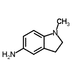 structure of CAS# 64180-07-0, 1-Methyl-5-indolinamine;1-methylindoline-5-ylamine;2,3-Dihydro-1-methyl-1H-indol-5-amine;5-Amino-1-methyl-2,3-dihydro-1H-indole