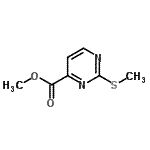 structure of CAS# 64224-67-5, Methyl 2-(methylsulfanyl)-4-pyrimidinecarboxylate;methyl 2-(methylthio)pyrimidine-4-carboxylate;TL8007095