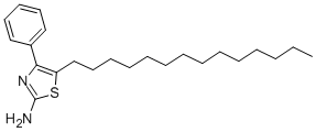 structure of CAS# 64415-14-1, 2-Amino-4-Phenyl-5-n-Tetradecylthiazole;4-Phenyl-5-Tetradecyl-Thiazol-2-Amine;4-Phenyl-5-Tetradecyl-2-Thiazolamine;(5-Myristyl-4-Phenyl-Thiazol-2-Yl)Amine
