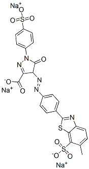 CAS#: 6442-00-8， Trisodium 4,5-Dihydro-4-[[4-(6-Methyl-7-Sulphonatobenzothiazol-2-Yl)Phenyl]Azo]-5-Oxo-1-(4-Sulphonatophenyl)-1H-Pyrazole-3-Carboxylate