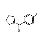 structure of CAS# 64614-47-7, (6-Chloro-3-pyridinyl)(1-pyrrolidinyl)methanone;2-chloro-5-(1-pyrrolidinylcarbonyl)pyridine;2-chloro-5-(pyrrolidin-1-ylcarbonyl)pyridine;2-chloro-5-(pyrrolidine-1-carbonyl)pyridine