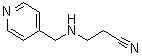 structure of CAS# 648409-30-7, 3-[(4-Pyridinylmethyl)amino]propanenitrile;3-[(4-pyridylmethyl)amino]propanenitrile;3-[(4-PyridYl-Methyl)Amino]Propanenitrile;MFCD00121809
