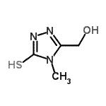 structure of CAS# 65029-36-9, 5-(Hydroxymethyl)-4-methyl-2,4-dihydro-3H-1,2,4-triazole-3-thione;(4-methyl-5-sulfanyl-4H-1,2,4-triazol-3-yl)methanol;(5-mercapto-4-methyl-4H-1,2,4-triazol-3-yl)methanol;4H-1,2,4-triazole-3-methanol, 5-mercapto-4-methyl-