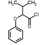 structure of CAS# 65118-10-7, 3-Methyl-2-phenoxybutanoyl chloride;3-METHYL-2-PHENOXYBUTYRYL CHLORIDE;Iso-Propylphenoxyacetyl Chloride;ISO-PROPYLPHENOXYACETYLCHLORIDE