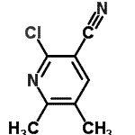 structure of CAS# 65176-93-4, 2-Chloro-5,6-dimethylnicotinonitrile;2-CHLORO-5,6-DIMETHYL-3-PYRIDINECARBONITRILE;2-chloro-5,6-dimethylnicotinonitrile;MFCD11101051