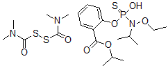 CAS 登录号：65272-22-2， 2-((乙氧基(1-甲基乙基)氨基)硫代膦酰)氧基-苯甲酸异丙酯与四甲基硫代过氧二碳二酰胺混合物