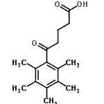 structure of CAS# 655224-28-5, 5-Oxo-5-(pentamethylphenyl)pentanoic acid;5-(2,3,4,5,6-Pentamethylphenyl)-5-oxovaleric acid;Maybridge3_000894