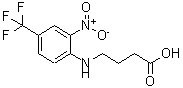 结构式 CAS# 65783-35-9, 4-[2-硝基-4-(三氟甲基)苯胺基]丁酸
