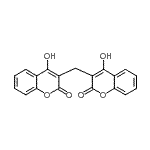 structure of CAS# 66-76-2, 3,3'-Methylenebis(4-Hydroxy-2H-Chromen-2-One);3,3′-Methylenebis(4-hydroxycoumarin);3,3′-Methylene-bis(4-hydroxycoumarin);3,3'-Methyleen-bis(4-hydroxy-cumarine)