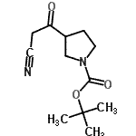 structure of CAS# 660406-89-3, 2-Methyl-2-propanyl 3-(cyanoacetyl)-1-pyrrolidinecarboxylate;tert-Butyl 3-(2-cyanoacetyl)pyrrolidine-1-carboxylate