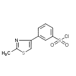 structure of CAS# 66047-75-4, 3-(2-Methyl-1,3-thiazol-4-yl)benzenesulfonyl chloride;3-(2-METHYL-1,3-THIAZOL-4-YL)BENZENESULFONYLCHLORIDE;3-(2-methylthiazol-4-yl)benzenesulfonyl chloride;3-(2-Methyl-thiazol-4-yl)-benzenesulfonyl chloride