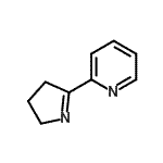 structure of CAS# 66269-78-1, 2-(3,4-Dihydro-2H-pyrrol-5-yl)pyridine;2-(4,5-Dihydro-3H-pyrrol-2-yl)-pyridine;o-Myosmine;NSC210764