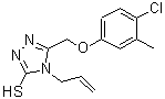 structure of CAS# 667413-83-4, 4-Allyl-5-[(4-chloro-3-methylphenoxy)methyl]-4H-1,2,4-triazole-3-thiol;4-Allyl-5<wbr>-(4-chlor<wbr>o-3-methy<wbr>l-phenoxy<wbr>methyl)-4<wbr>H-[1,2,4]<wbr>triazole-<wbr>3-thiol;5-[(4-chl<wbr>oro-3-met<wbr>hylphenox<wbr>y)methyl]<wbr>-4-(prop-<wbr>2-en-1-yl<wbr>)-4H-1,2,<wbr>4-triazol<wbr>e-3-thiol;5-[(4-chl<wbr>oro-3-met<wbr>hylphenox<wbr>y)methyl]<wbr>-4-prop-2<wbr>-enyl-1,2<wbr>,4-triazo<wbr>le-3-thiol