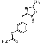 结构式 CAS# 66866-71-5, 3-[(2-甲基-5-氧代-1,3-恶唑烷-4-亚基)甲基]苯基乙酸酯