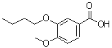 structure of CAS# 66924-20-7, 3-Butoxy-4-methoxybenzoic acid;3-BUTOXY-4-METHOXYBENZOICACID;Maybridge1_005149;MFCD00831065