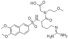 CAS#: 66935-36-2， N-(N2-((6,7-Dimethoxy-2-naphthalenyl)sulfonyl)-L-arginyl)-N-(2-methoxyethyl)-Glycine