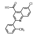 结构式 CAS# 669726-49-2, 6-氯-2-(2-甲基苯基)-4-喹啉羧酸