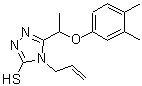 structure of CAS# 669726-50-5, 4-Allyl-5-[1-(3,4-dimethylphenoxy)ethyl]-4H-1,2,4-triazole-3-thiol;5-[(3,4-d<wbr>imethylph<wbr>enoxy)eth<wbr>yl]-4-pro<wbr>p-2-enyl-<wbr>1,2,4-tri<wbr>azole-3-t<wbr>hiol;5-[1-(3,4<wbr>-dimethyl<wbr>phenoxy)e<wbr>thyl]-4-(<wbr>prop-2-en<wbr>-1-yl)-4H<wbr>-1,2,4-tr<wbr>iazole-3-<wbr>thiol;MFCD04058475