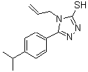structure of CAS# 669729-26-4, 4-Allyl-5-(4-isopropylphenyl)-4H-1,2,4-triazole-3-thiol;5-[4-(met<wbr>hylethyl)<wbr>phenyl]-4<wbr>-prop-2-e<wbr>nyl-1,2,4<wbr>-triazole<wbr>-3-thiol;5-[4-(pro<wbr>pan-2-yl)<wbr>phenyl]-4<wbr>-(prop-2-<wbr>en-1-yl)-<wbr>4H-1,2,4-<wbr>triazole-<wbr>3-thiol;MFCD04058719