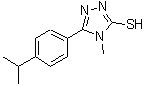 structure of CAS# 669729-28-6, 5-(4-Isopropylphenyl)-4-methyl-4H-1,2,4-triazole-3-thiol;4-methyl-5-[4-(methylethyl)phenyl]-1,2,4-triazole-3-thiol;4-methyl-5-[4-(propan-2-yl)phenyl]-4H-1,2,4-triazole-3-thiol;MFCD04058731