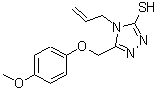 structure of CAS# 669740-18-5, 4-Allyl-5-[(4-methoxyphenoxy)methyl]-4H-1,2,4-triazole-3-thiol;4-Allyl-5<wbr>-(4-metho<wbr>xy-phenox<wbr>ymethyl)-<wbr>4H-[1,2,4<wbr>]triazole<wbr>-3-thiol;4-allyl-5<wbr>-[(4-meth<wbr>oxyphenox<wbr>y)methyl]<wbr>-4H-1,2,4<wbr>-triazol-<wbr>3-yl hydr<wbr>osulfide;5-[(4-met<wbr>hoxypheno<wbr>xy)methyl<wbr>]-4-(prop<wbr>-2-en-1-y<wbr>l)-4H-1,2<wbr>,4-triazo<wbr>le-3-thiol