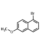structure of CAS# 66996-59-6, 1-Bromo-6-methoxynaphthalene;1-Bromo-6-methoxy naphthalene;6-METHOXY-1-BROMONAPHTHALENE;NSC148963