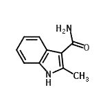 structure of CAS# 67242-60-8, 2-Methyl-1H-indole-3-carboxamide;2-Methylindole-3-carboxamide;3-Carbamoyl-2-methylindole