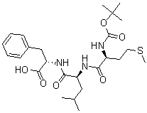 structure of CAS# 67247-12-5, N-[(1,1-Dimethylethoxy)Carbonyl]-L-Methionyl-L-Leucyl-L-Phenylalanine;(2S)-2-[[(2R)-2-[[(2S)-2-(Tert-Butoxycarbonylamino)-4-Methylsulfanyl-Butanoyl]Amino]-3-Methyl-Pentanoyl]Amino]-3-Phenyl-Propanoic Acid;(2S)-2-[[(2R)-2-[[(2S)-2-[(Tert-Butoxy-Oxomethyl)Amino]-4-(Methylthio)-1-Oxobutyl]Amino]-3-Methyl-1-Oxopentyl]Amino]-3-Phenylpropanoic Acid;(2S)-2-[[(2R)-2-[[(2S)-2-(Tert-Butoxycarbonylamino)-4-(Methylthio)Butanoyl]Amino]-3-Methyl-Pentanoyl]Amino]-3-Phenyl-Propionic Acid