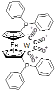 结构式 CAS# 67292-26-6, [1,1'-二(二苯基膦基)二茂铁]四羰基钨